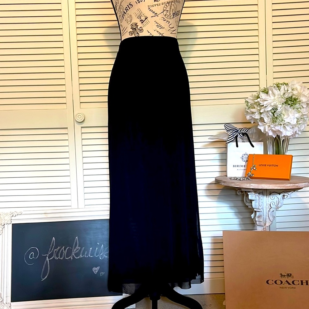 Vivienne Tam Full-Zip Black Maxi Skirt